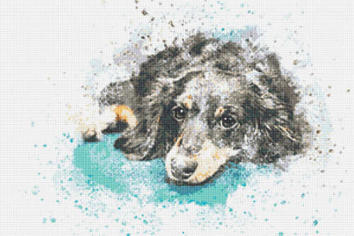 Dachshund Cross Stitch Pattern PDF - Dog Watercolor Cross Stitch Pattern