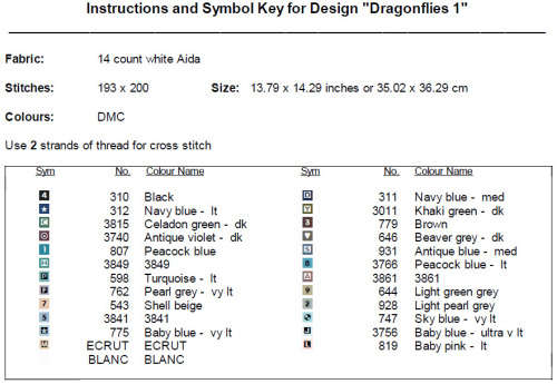 Dragonflies Cross Stitch Pattern 1 PDF - Dragonfly Insect Watercolor Cross Stitch Pattern