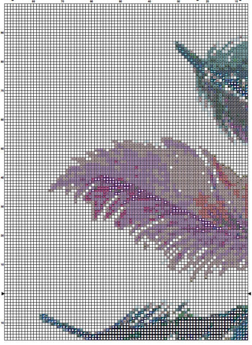Feather 8 Cross Stitch Pattern PDF - Watercolor Cross Stitch Pattern