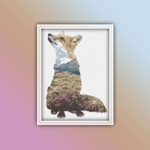 Fox 2 Cross Stitch Pattern PDF - Watercolor Cross Stitch Pattern
