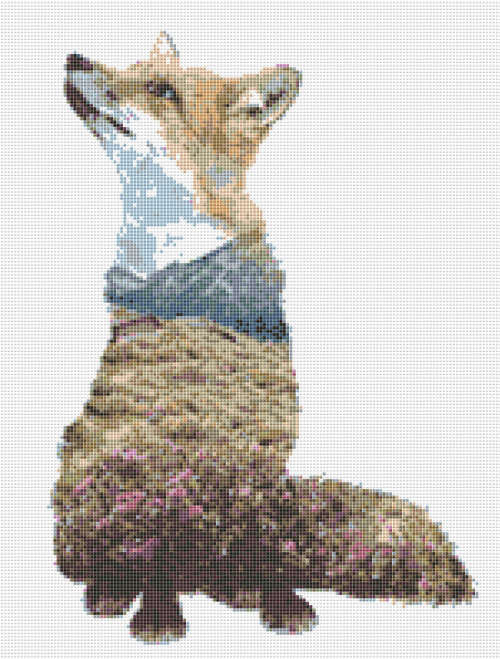 Fox 2 Cross Stitch Pattern PDF - Watercolor Cross Stitch Pattern