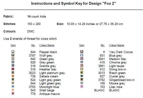 Fox 2 Cross Stitch Pattern PDF - Watercolor Cross Stitch Pattern