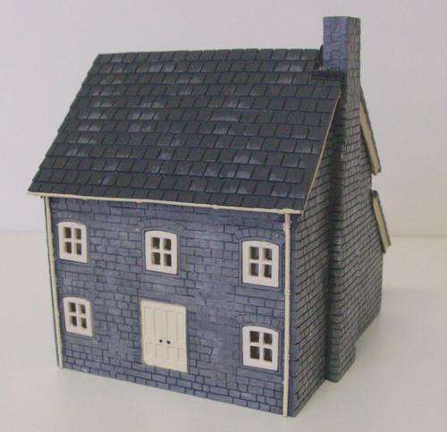 Handcrafted - Kit Built Resin - Double Storey Stone House - 00 Scale