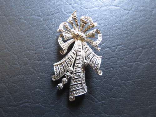 Exquisite Sterling Silver Marcasite Brooch
