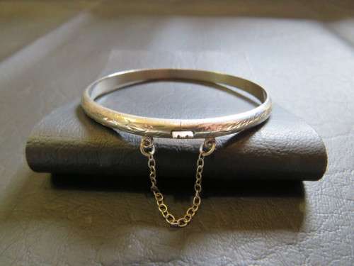 Sterling Silver Fully Engraved Hinged Bangle