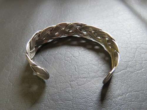 Vintage Sterling Silver Plaited Cuff Bangle