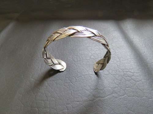 Vintage Sterling Silver Plaited Cuff Bangle