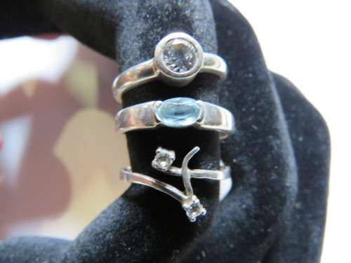 Three Sterling Silver Rings as one lot