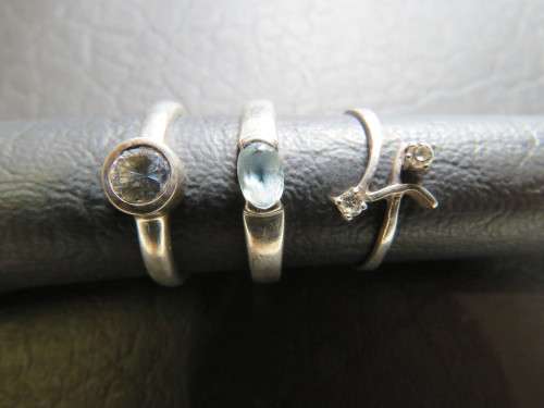 Three Sterling Silver Rings as one lot