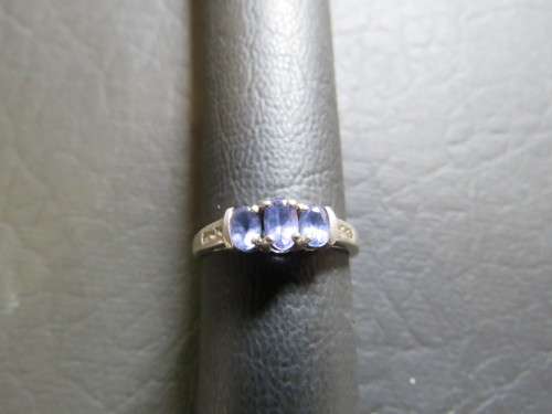 Exquisite Dainty Sterling Silver Ring with Purple Stones