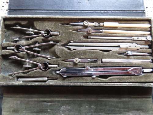 Vintage Technical Mathematical Drawing Instruments