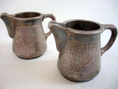 TWO STEEJUGS WELLNER ORIGINAL 4 C I WELLNER SOHNES A-G-4 HEIGHT  5cm