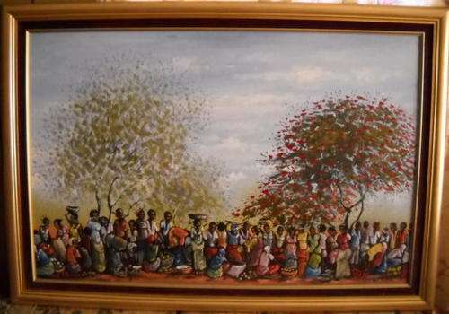 PAINTING BY KITOKO SIZE 103X70CM INCLU FRAME