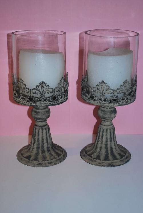 candle holder 2x metal