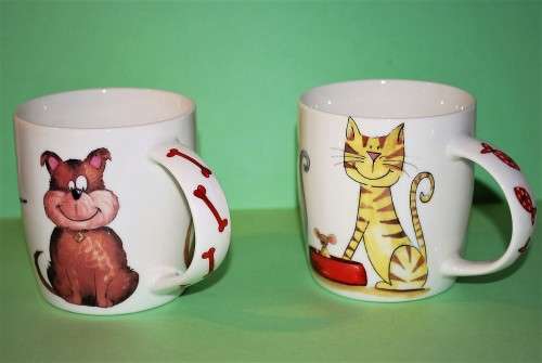 Coffee mugs for animal lover (cat and dog)