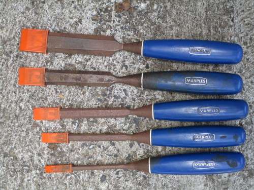 Wood chisels, 5 pieces