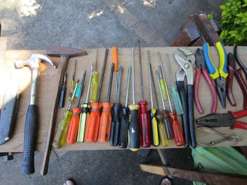 Tools, assortment of used household tools