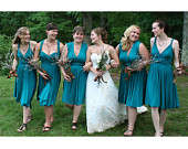 Infinity, Twist, Convertible Bridesmaids Wrap dress .SHORT. Boobe tube and Buckles FREE