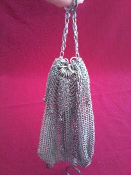 Ladies Chain mail, silver mesh hand bag,coin bag, purse.....VERY RARE
