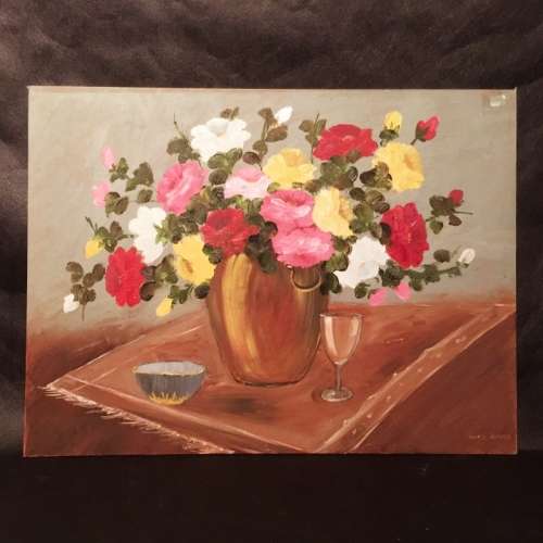 Original Santie Hayward Still Life Oil on Board (600 x 400)