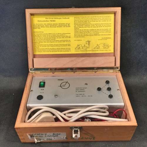 RARE West German Current Strength Meter (Original Wood Box)