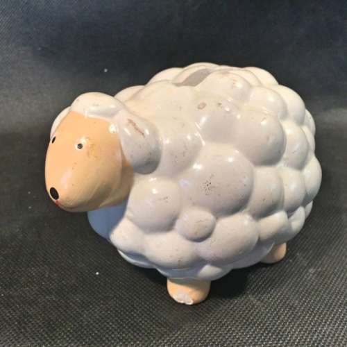 Vintage Hard Plastic Sheep Savings Bank