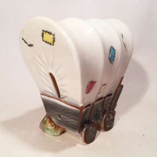 Rare Vintage Porcelain Ox Wagon (Possibly Savings bank)