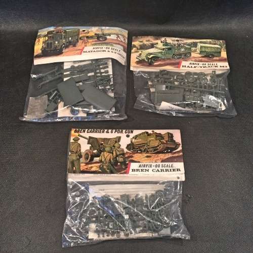 Three Rare Airfix OO Scale Model Military Vehicles (Complete - Bid for all)