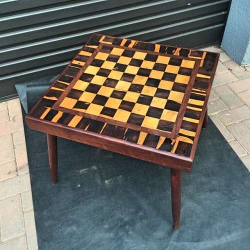 LARGE Rosewood and Wood Inlay Chess Table!!! (600mm x 600mm)