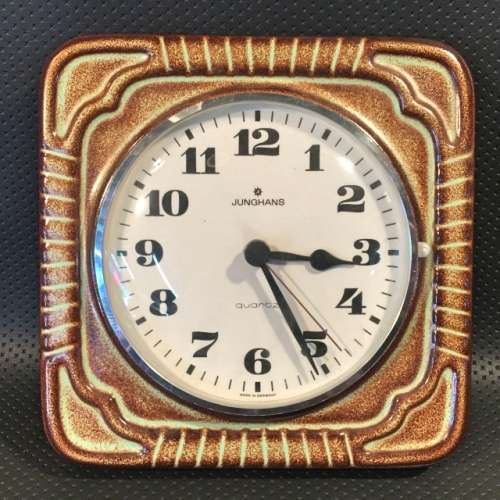 Rare Porcelain German Junghans Wall Clock - Domed Glass 100% (220mmx 220mm)