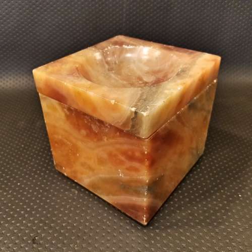 Vintage Handcrafted Italian Alabaster Ashtray and Tobacco Jar!!!