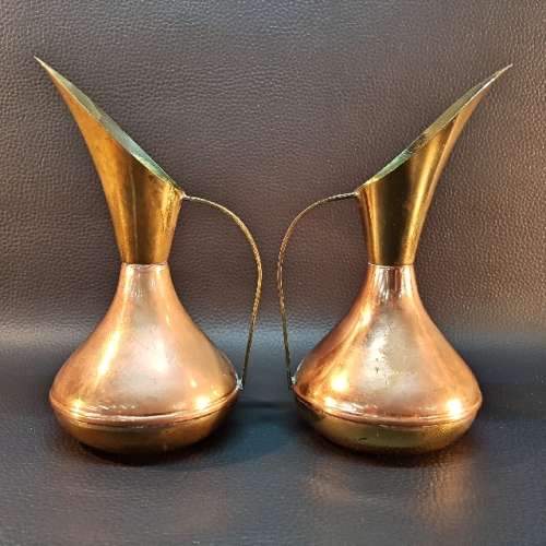 Vintage Copper and Brass Pitchers (Bid for Both)