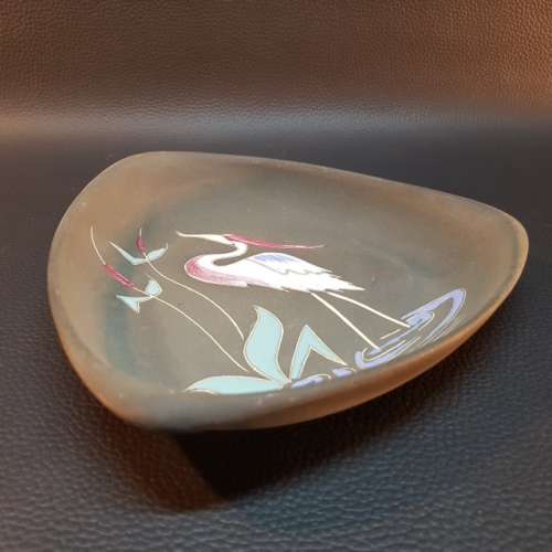 Triangular Hand Painted Oriental Nut Dish