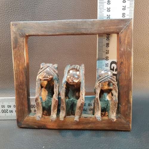 Rare Hand Crafted Wood Three Wise Monkeys