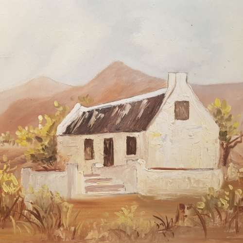 Framed Original Oil On Board Landscape by Nellie 1979 (380mm x 320mm)