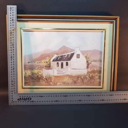 Framed Original Oil On Board Landscape by Nellie 1979 (380mm x 320mm)