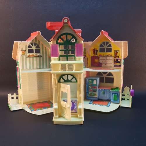 Large Vintage Hard Plastic Folding Doll House!!!