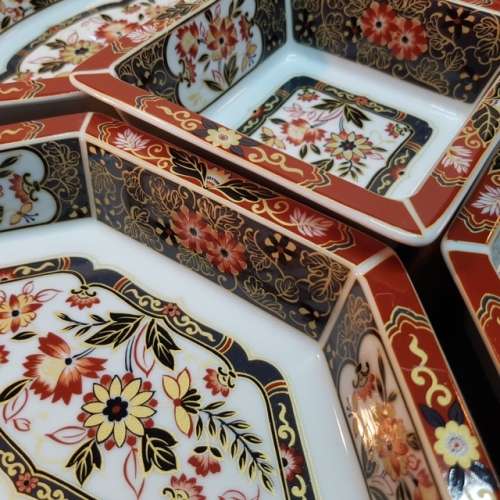 Highly Decorative Japanese Porcelain 5 Bowl Turning Table Server (Lazy Susan)
