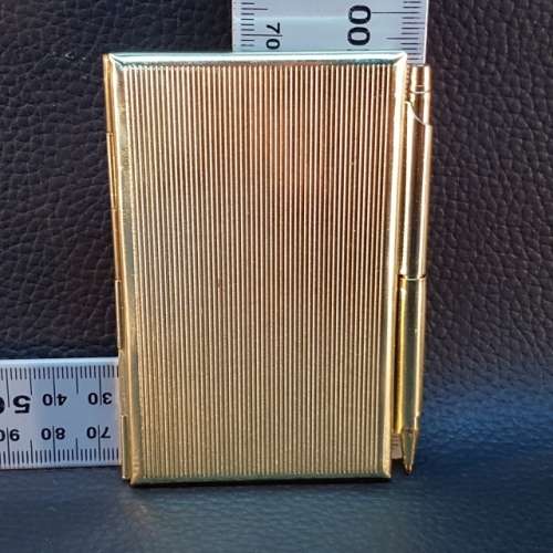 Pocket Size Brass Notepad, Pen and Calculator