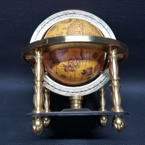 Vintage Highly Detailed Desk Earth Globe with Brass Stand