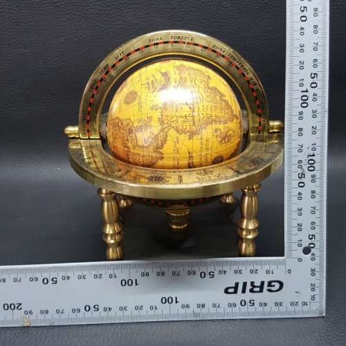 Vintage Highly Detailed Desk Earth Globe with Brass Stand