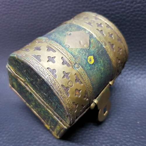 Small Treasure Chest Trinket Box with Decorative Brass Decoration