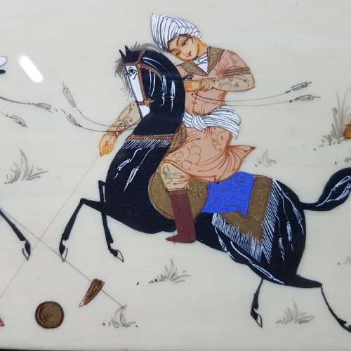 RARE Framed Highly Detailed Middle Eastern Oil on Ivorine Tablet  (300mm x 200mm)