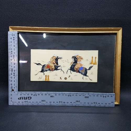 RARE Framed Highly Detailed Middle Eastern Oil on Ivorine Tablet  (300mm x 200mm)