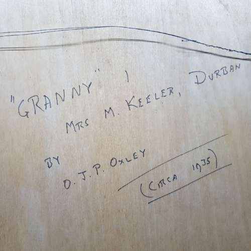 Framed Original JP Oxley Drawing of old Lady (480mm x 400mm)