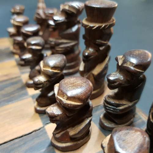 Handcrafted African Wood Chess Set!!!