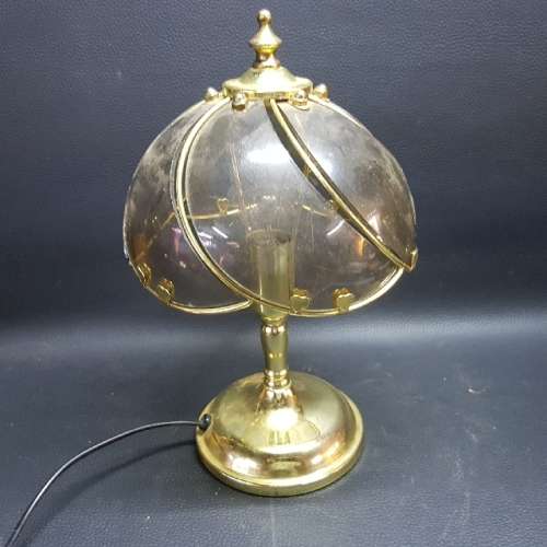 Vintage Styled Glass and Brass Bedside Lamp (Working)