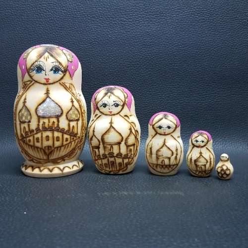 Detailed Hand Painted 5 Level Russian Nesting Doll!!!
