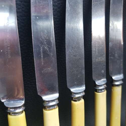 Vintage Bone Handle Silver-plate Knife Set