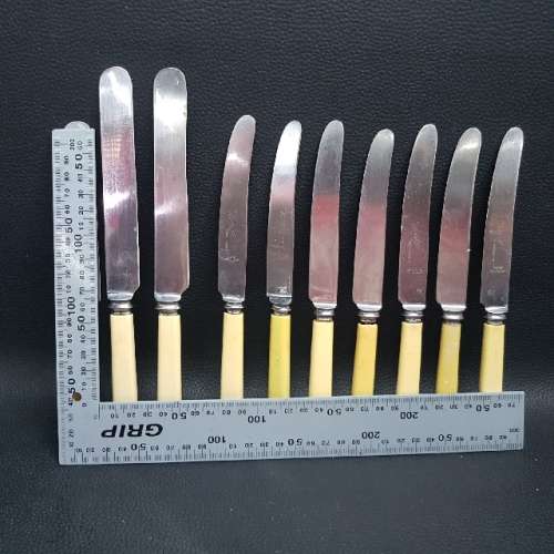 Vintage Bone Handle Silver-plate Knife Set